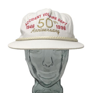 50th Anniversary 1946-1996 Accident Vol Fire Dept Trucker Hat White OSFM Mohrs